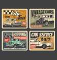 auto service vintage car fest city taxi vector image