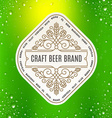 beer label with flourishes emblem vector image vector image