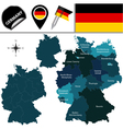 germany map with named divisions vector image vector image