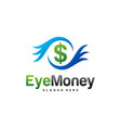 money eye logo design concept eye logo vector image