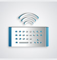 paper cut wireless computer keyboard icon isolated vector image
