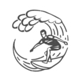 vintage logo men surfing on wave surfboard surf vector image