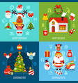 christmas flat concept vector image