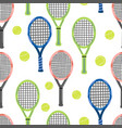 seamless pattern with tennis racket and ball vector image vector image