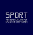 decorative striped sans serif font in sport style vector image