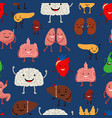 human internal organs seamless pattern vector image vector image