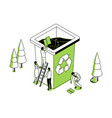 recycling - modern line isometry design style vector image vector image