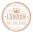 round passport stamp with grunge texture travel vector image
