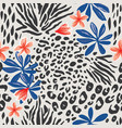 exotic botanical and animal skin pattern vector image vector image