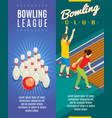 isometric bowling game vertical banners vector image