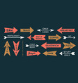 arrow set vintage sign vector image