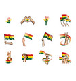 ghana flag and hand on white background vector image