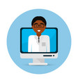 hospital doctor computer icon vector image