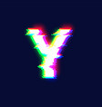 realistic glitch font character y vector image
