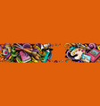 artist hand drawn doodle banner cartoon detailed vector image vector image