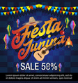 festa junina festival sale banner vector image