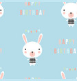greeting pattern with little rabbit vector image