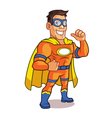 orange superhero cartoon mascot vector image