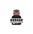 cheese burger hamburger french fries potato logo vector image vector image
