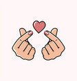 hands finger heart korean vector image vector image