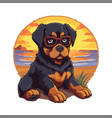 rottweiler dog cute funny cartoon kawaii vector image