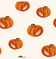 seamless autumn pattern with pumpkins and flowers vector image vector image