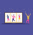 online party birthday meeting friends vector image