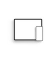 black tablet and smartphone mockup vector image vector image