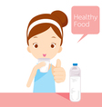 cute girl drinking water vector image