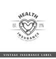 insurance label vector image