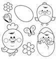 cute chicken and eggs vector image