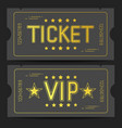 set a ticket icon in flat style retro vector image
