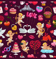 valentines day seamless pattern february 14 vector image