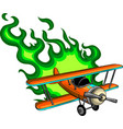 burning airplane design art vector image vector image
