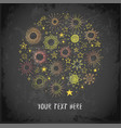 card with doodle sun and other stars on blackboard vector image vector image