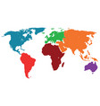 graphic world map colored vector image