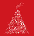 hand drawn stars christmas tree vector image