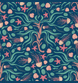 underwater floral seamless pattern vector image