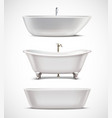 bathtubs realistic set vector image vector image