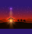 christian background with christmas star vector image