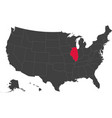 map of usa - illinois vector image