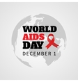 red ribbon of aids day vector image
