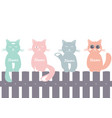 seamless pattern background with cats on the fence vector image