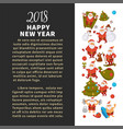 happy new year 2018 poster with santa clauses vector image