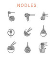 icon and logo for italian pasta or noodles vector image