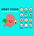 best food for strong stomachstrong vector image vector image