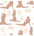 seamless pattern with female characters body vector image vector image