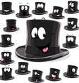 black top hat cartoon isolated on white background vector image