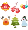 christmas and new year icons vector image