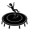 kid on trampoline icon simple style vector image